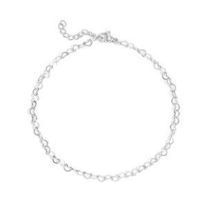 Silver Heart-shaped Link Anklet - Waterproof, Tarnish-free, Hypoallergenic Luxe